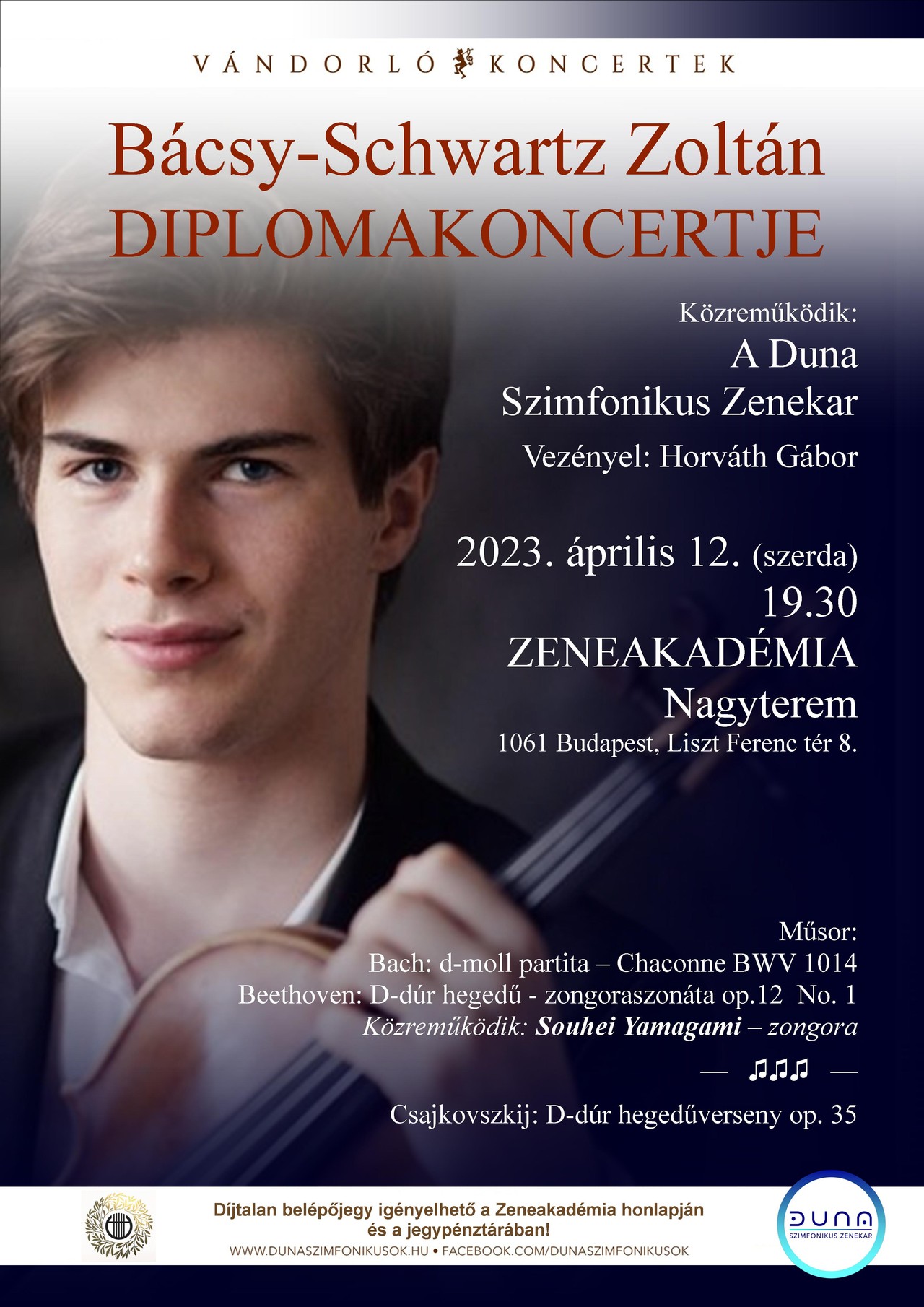 Bácsy-Schwartz Zoltán hegedű MA diplomakoncertje kép